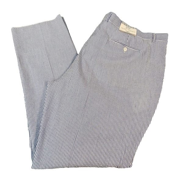 Vinci Other - Vinci Blue Pinstripe Seersucker Suit Pants Style MSS-1 Size EU 56L/50W US 46-48W